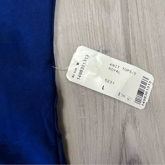 NWT vintage y2k forever 21 v neck top in stretch mesh with blue rhinestones sz L - Picture 12 of 12